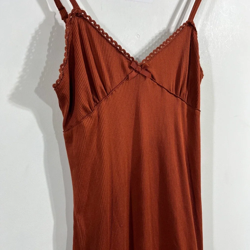 No Boundaries Y2K Dainty Hoco Ribbed‎ Mini Dress Fairy Lace Trim Medium 8-10